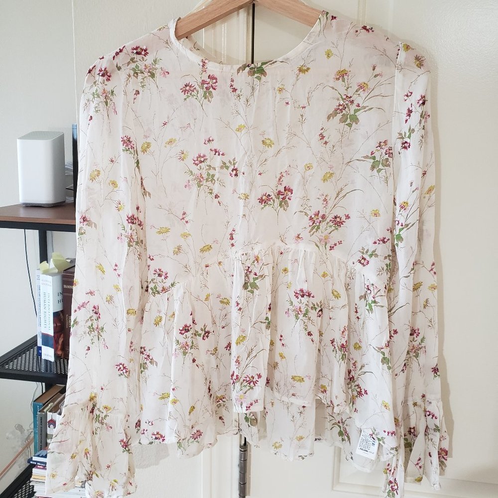 Zara Floral Flowy Top EUC